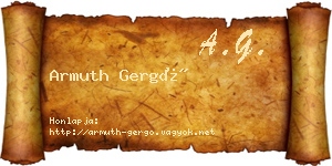 Armuth Gergő névjegykártya